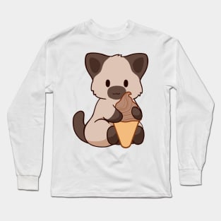 Chocolate Ice Cream Siamese Cat Long Sleeve T-Shirt